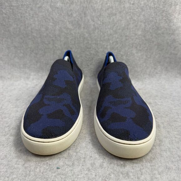 Rothys Shoes Womens Size 10.5 Blue Camo Slip On The Original Sneaker Casual Knit - Picture 2 of 9